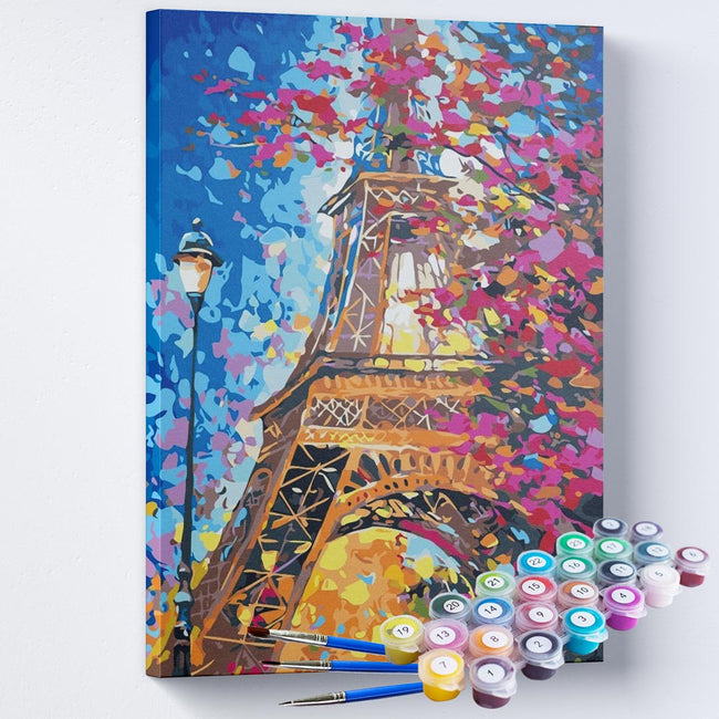 Kit Pintura Terapêutica -  A Torre Eiffel e as Flores