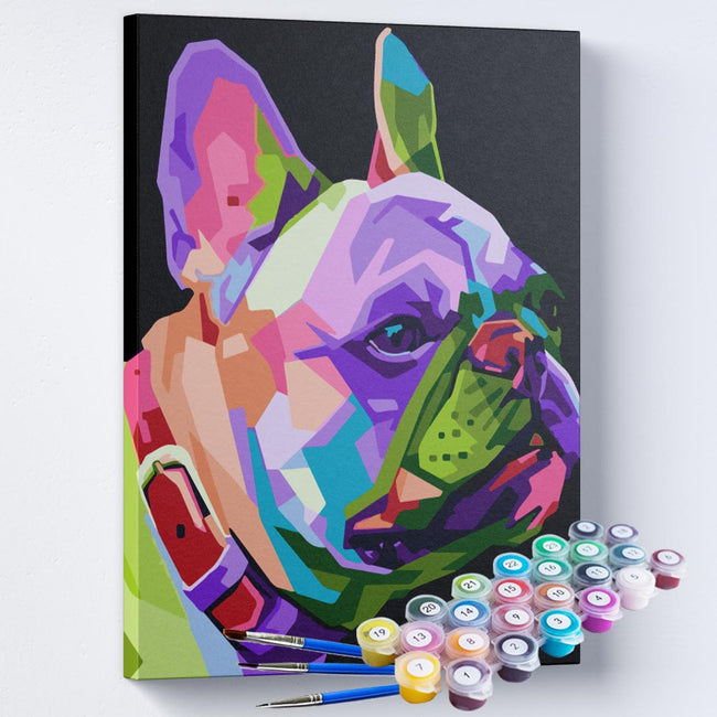 Kit Pintura Terapêutica  -  Bulldogue Francês Colorido